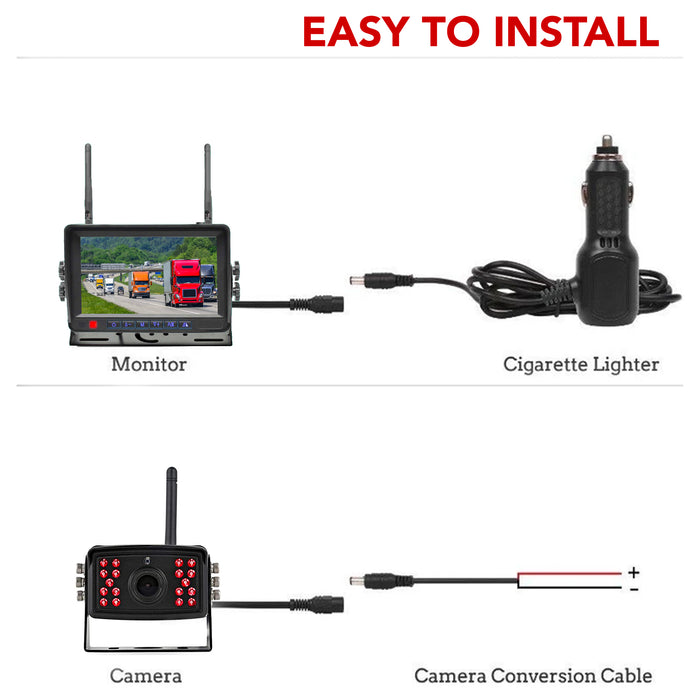 2nd Generation 200-300Ft Wireless Range Backup Camera for Trucks, Fleets. HD, 7inch LCD