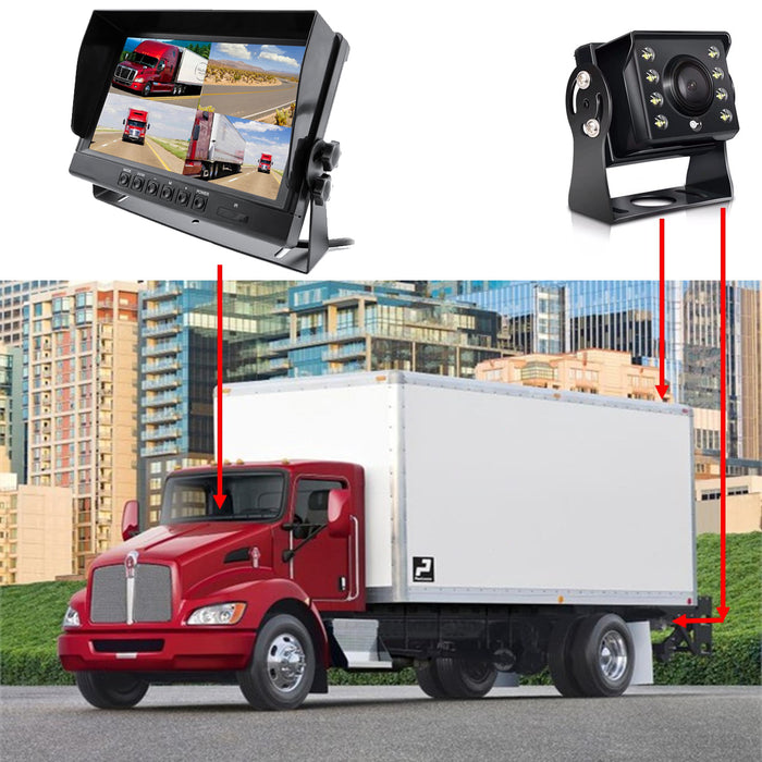 1080P Wired Backup Camera for Trucks. Heavy Duty, 9" LCD! 1080P Cam with Super Night Vision