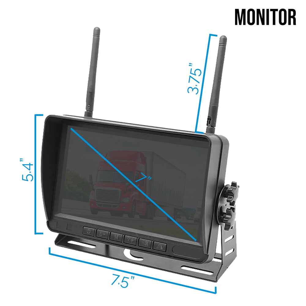 2nd Generation 200-300Ft Wireless Range Backup Camera for Trucks, Fleets. HD, 7inch LCD