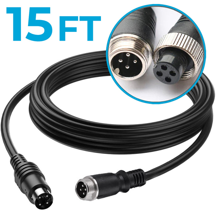 15 Ft Heavy Duty 4 PIN Cable for 4G MNVR/MDVR/BACKUP Systems