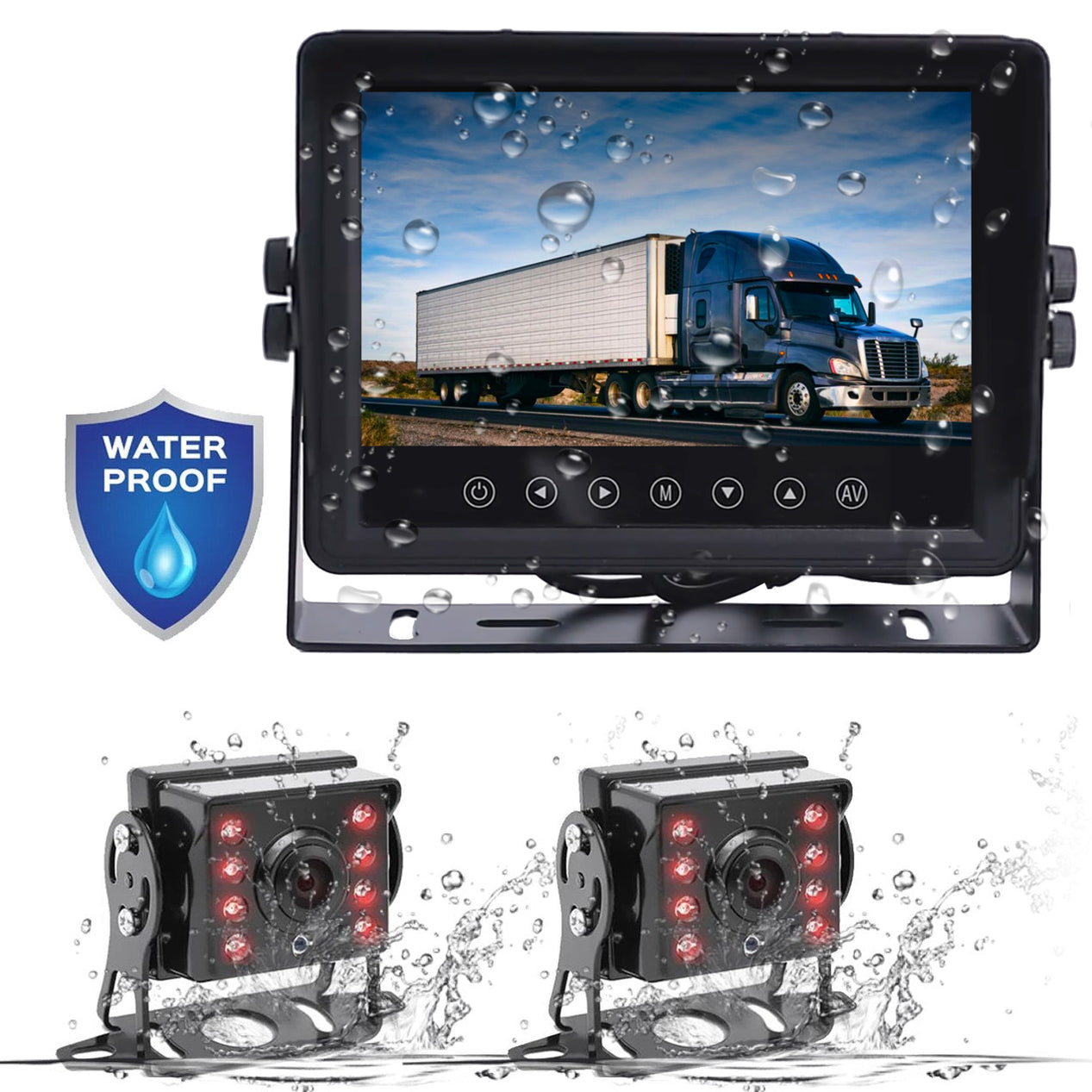 Wired Heavy Duty Backup 1080P Camera with Waterproof IP67 7