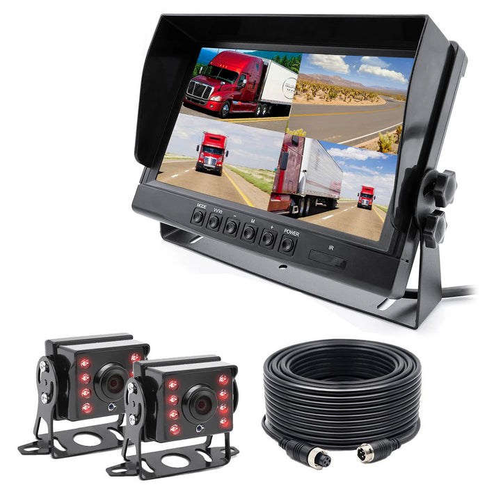 1080P Wired Backup Camera for Trucks. Heavy Duty, 9" LCD! 1080P Cam with Super Night Vision