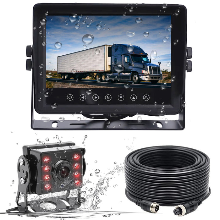 Wired Heavy Duty Backup 1080P Camera with Waterproof IP67 7" LCD! 100% Waterproof Backup Cam System!