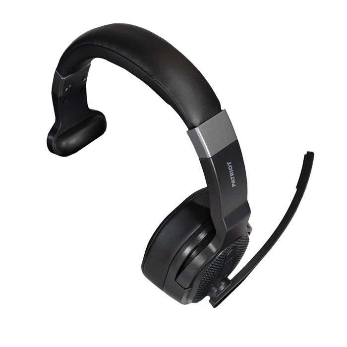 PATRIOT Convertible Bluetooth Over the Head Headset! Single or Dual Ear Stereo Noise Canceling Headset