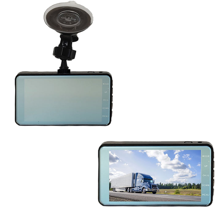 Prime Gold Quad DVR Trucker Dash Cam with Touch Screen - Records 4 Viewpoints