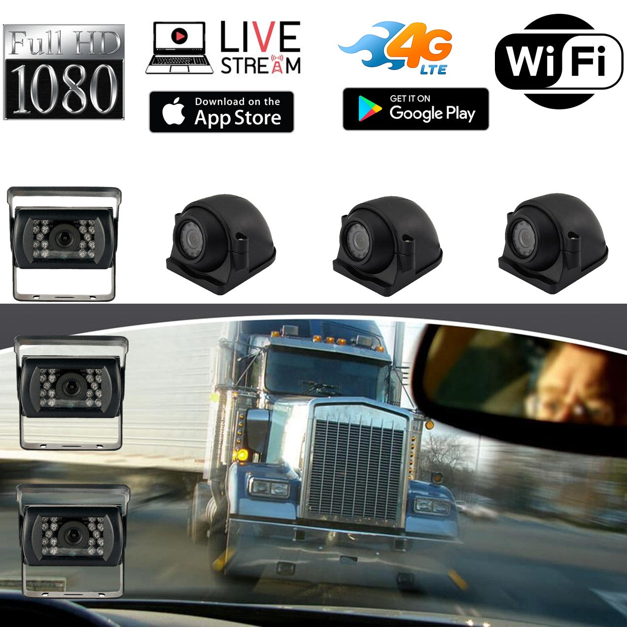 Dash Cam Live Streaming MNVR 3-8 Cam 1080N System with 4G, WIFI, GPS