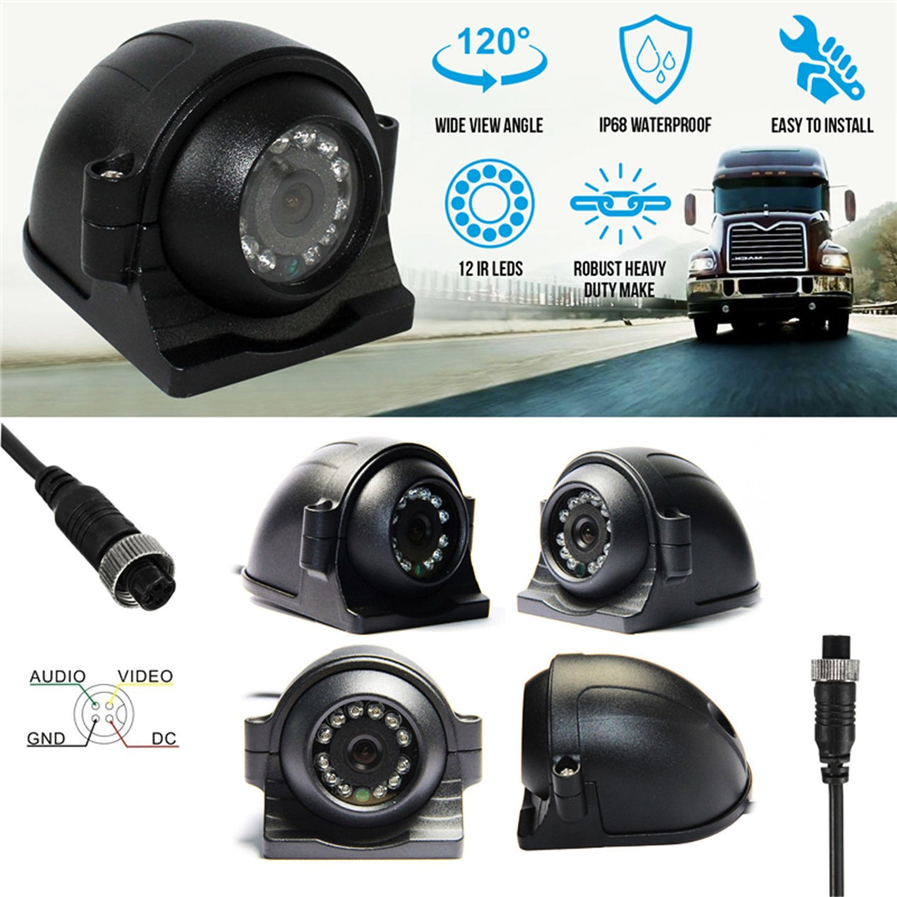 720P Heavy Duty Aerodynamic Side View Camera — Falcon Electronics LLC