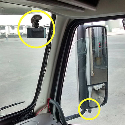 Prime Gold Quad DVR Trucker Dash Cam with Touch Screen - Records 4 Viewpoints