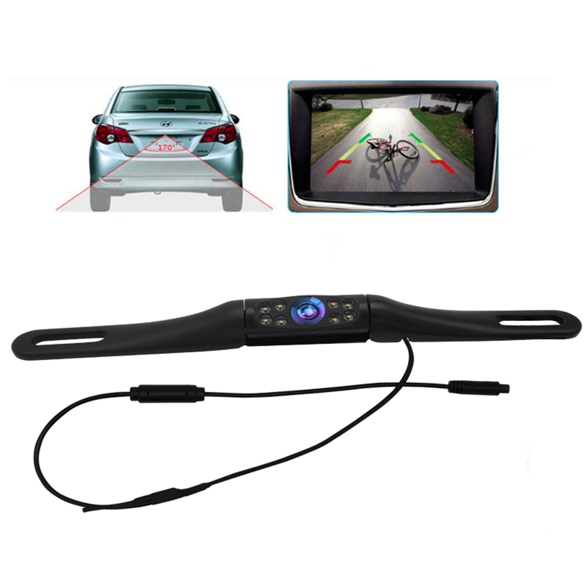 Falcon Electronics WiFi License Plate Backup Camera, Use Smartphone to View Video