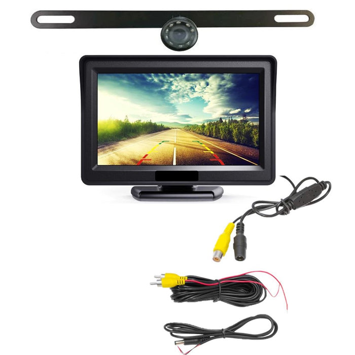 WIRED License Plate Backup Camera w/ 4.3" LCD! Eliminate Backup Accidents!