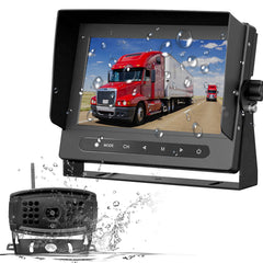 WIRELESS Heavy Duty Backup 1080P Camera with Waterproof IP67 7" LCD! 100% WIRELESS Waterproof Backup Cam System!
