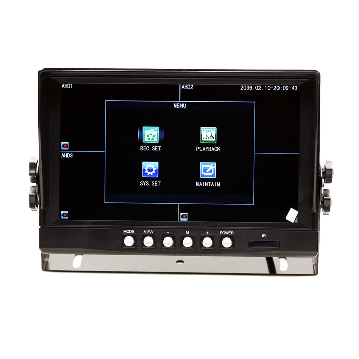 9" Quad Screen WIRED LCD with DVR (Replacement 9" LCD, no cameras)