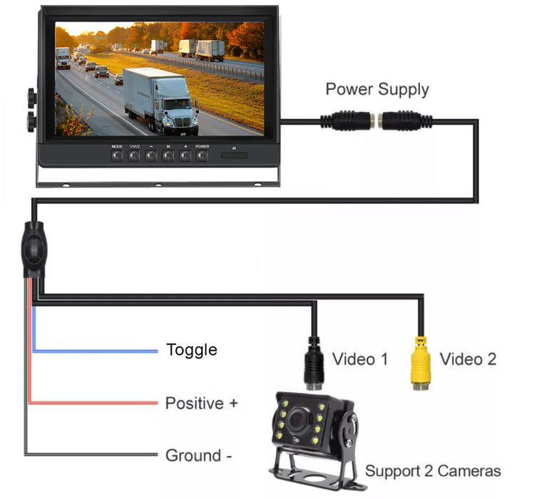 9 inch LCD MONITOR ONLY for 1080P Wired Backup Camera